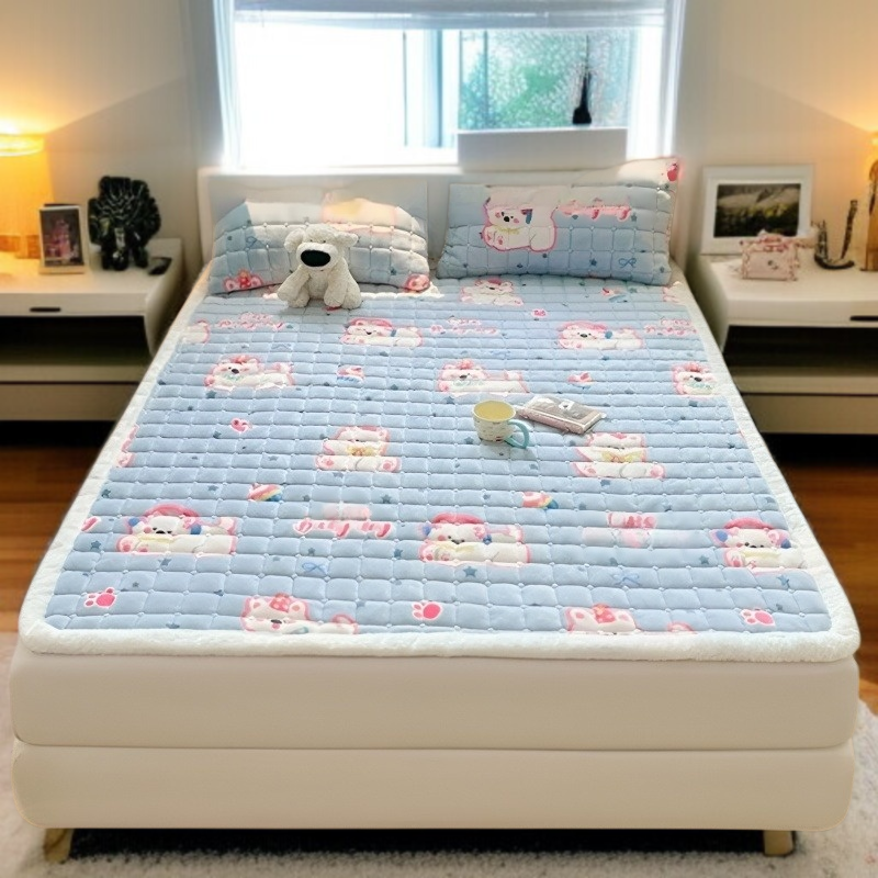 밀키드 두꺼운 매트 이불 침실 싱글 쿠션 세탁기 침대 시트 학생 기숙사 요
