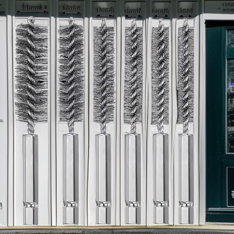 쇼트 육각봉 배관 브러시 공구세트 내공 녹제거 스크럽 와이어 브러시