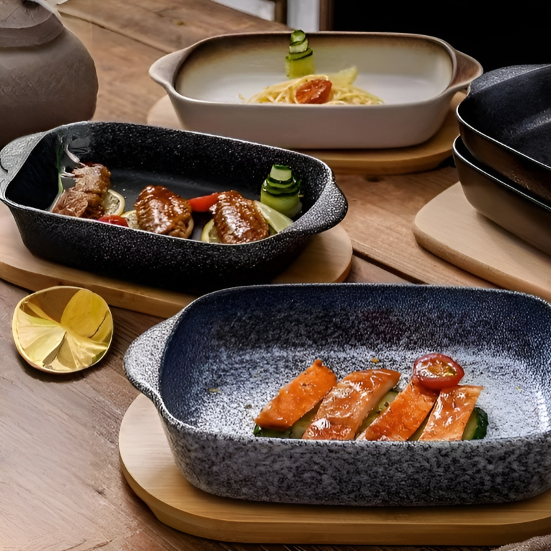 Double-eared baking pan