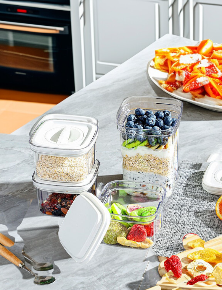 علبة تخزين طعام دوارة لتنظيم المطبخ