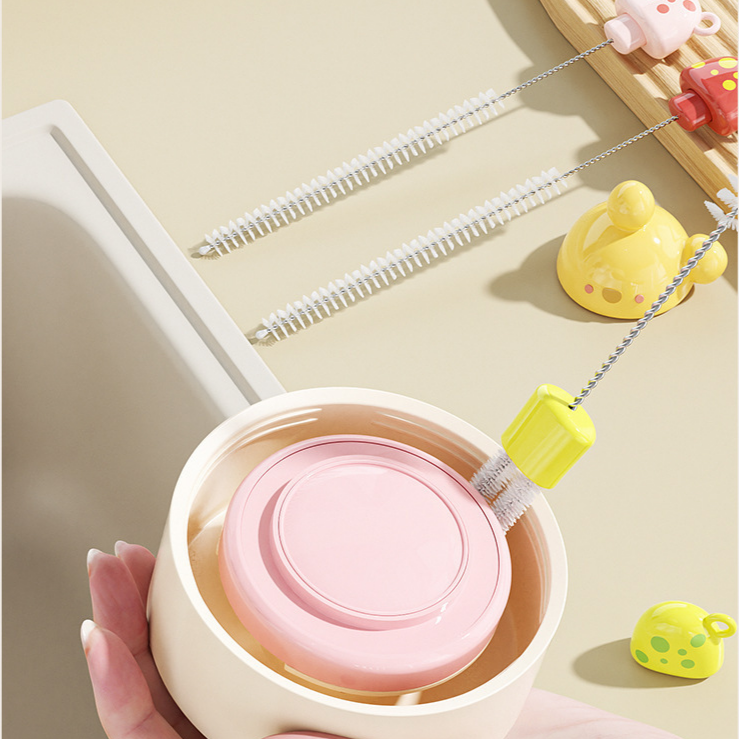 ストローブラシ 家庭用 きのこ型兼用掃除ブラシ コップ用四角ストローブラシ