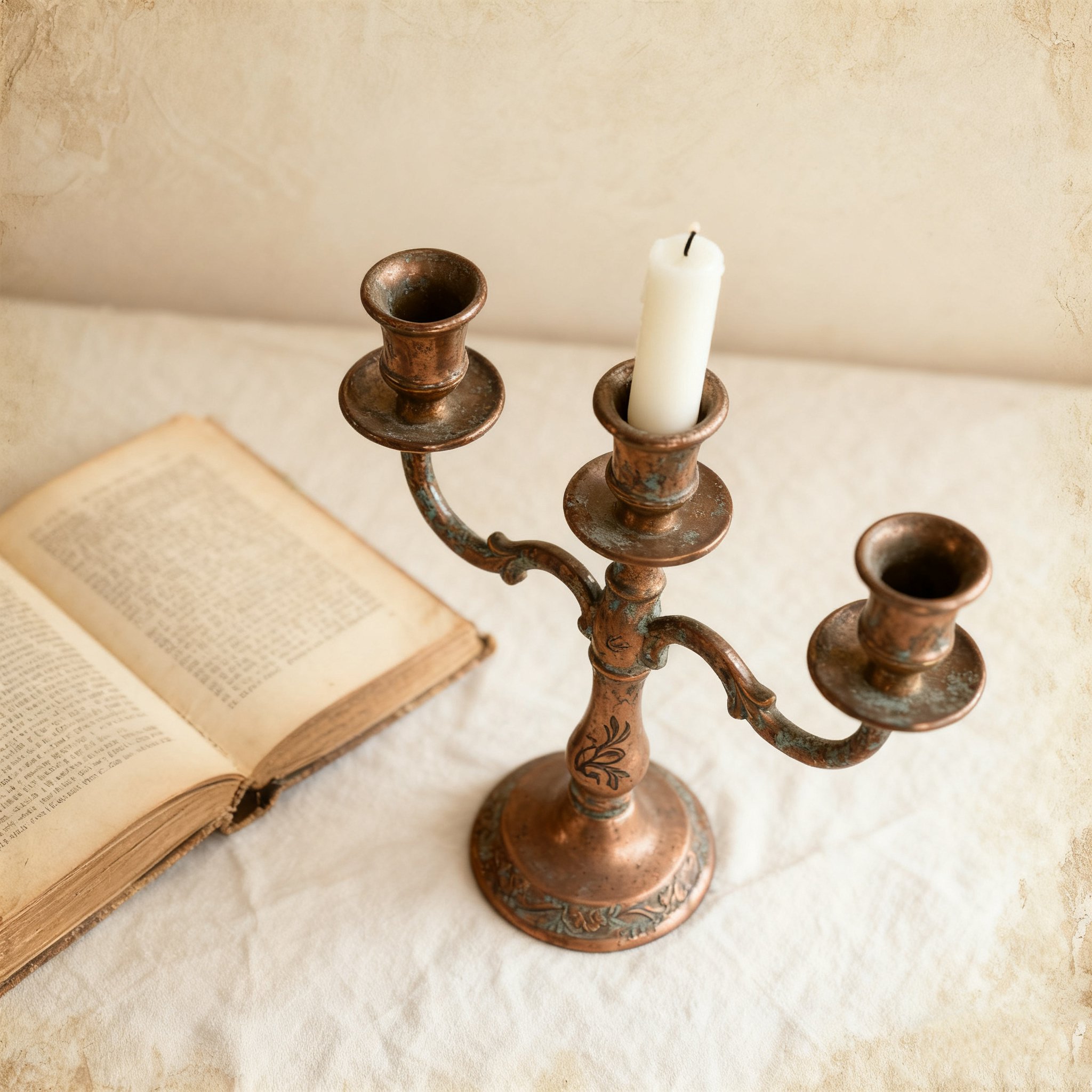 레트로 스타일 통합 3홀 캔들홀더 (2개입)