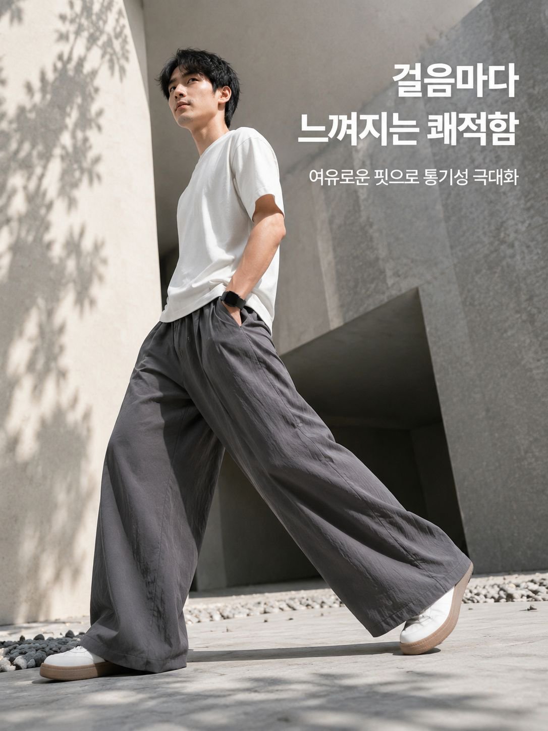 다양한 컬러의 남성 루즈핏 팬츠