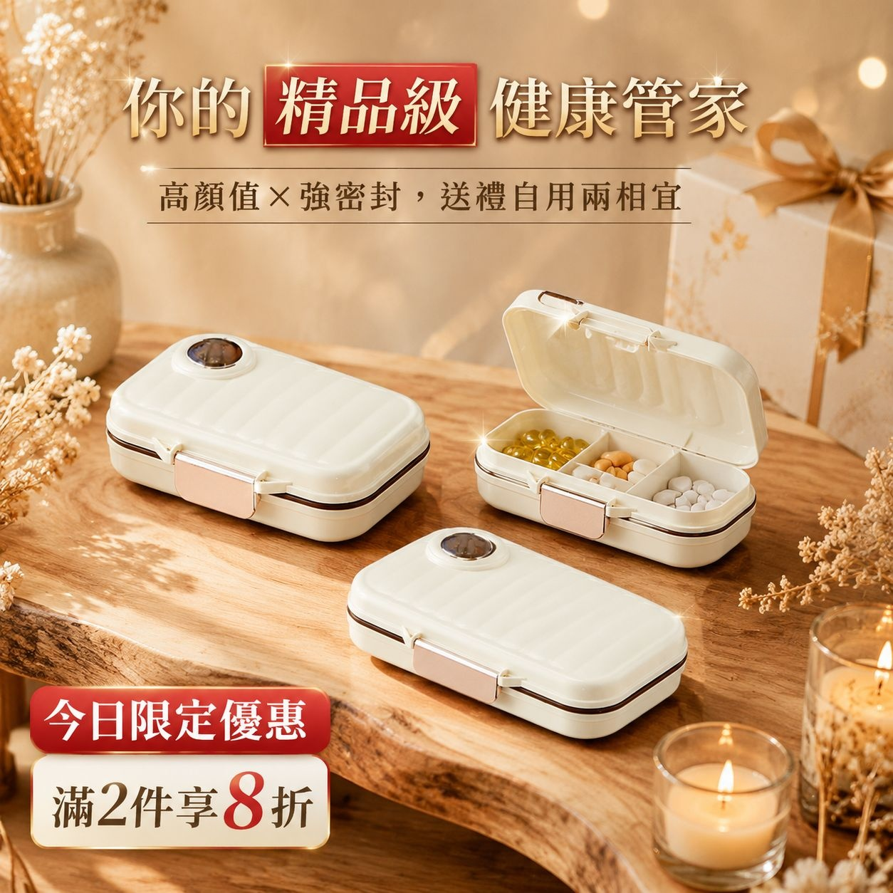 便攜式分格密封藥盒