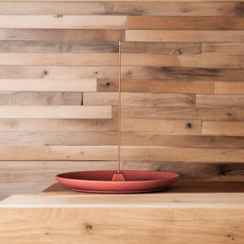 원형 도자기 산수 향좌