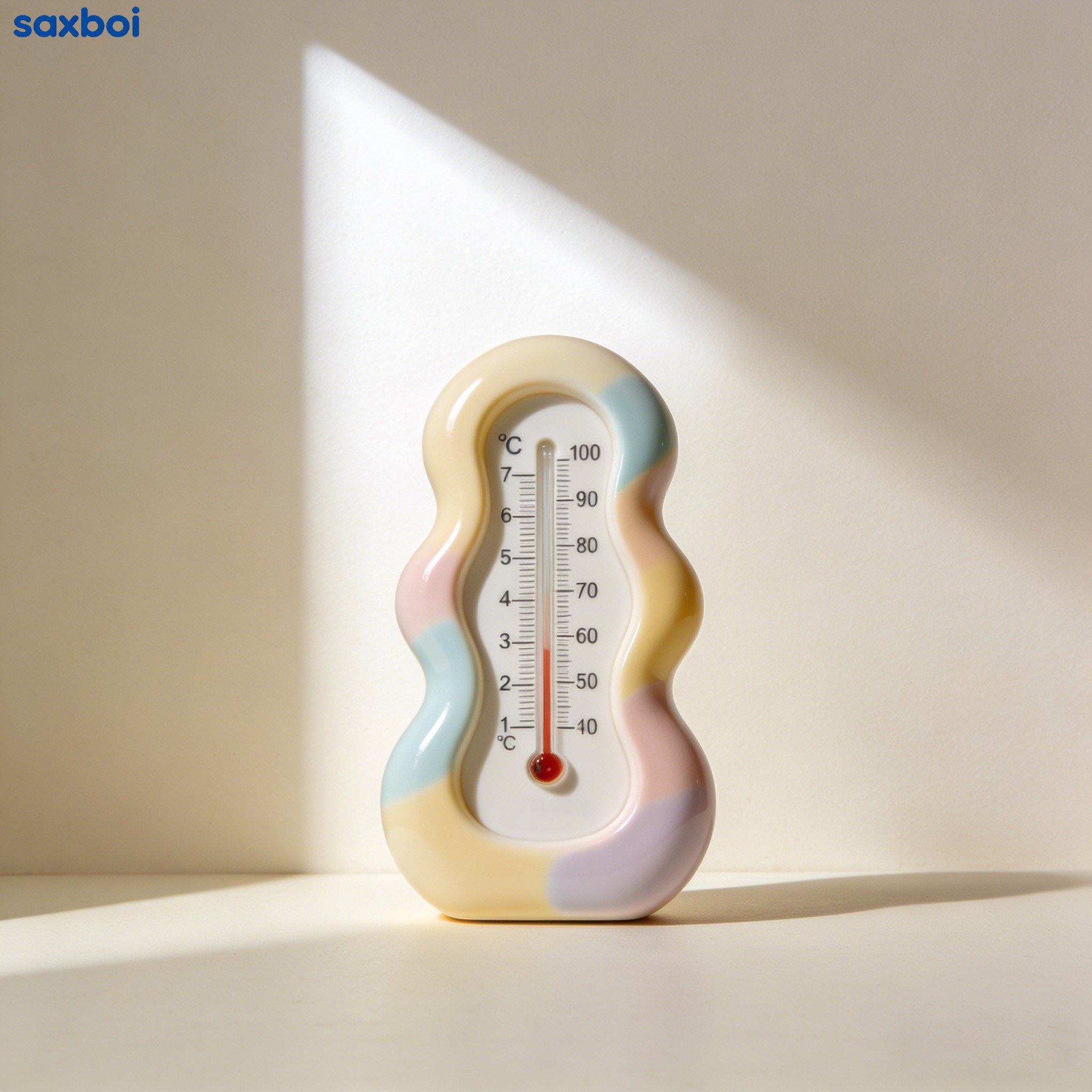 カラーブロック温度計のカラフルデザイン