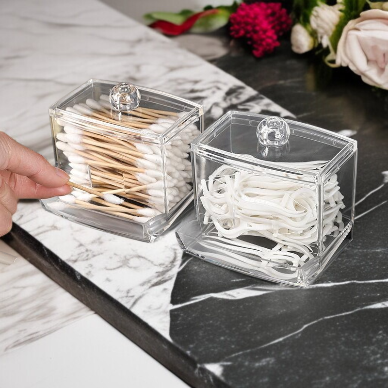 綿棒歯糸透明カバー付き収納ケース