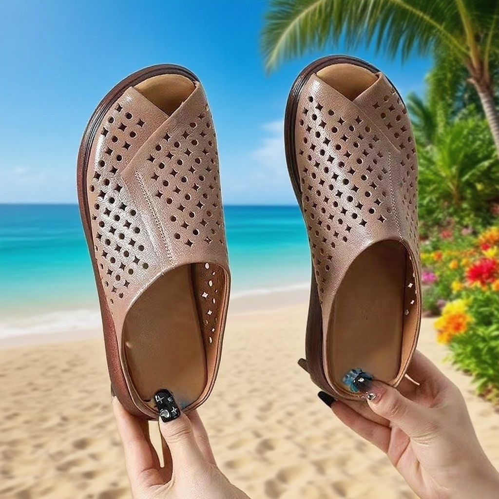 نعال نسائية بتصميم عاري ونعل سميك