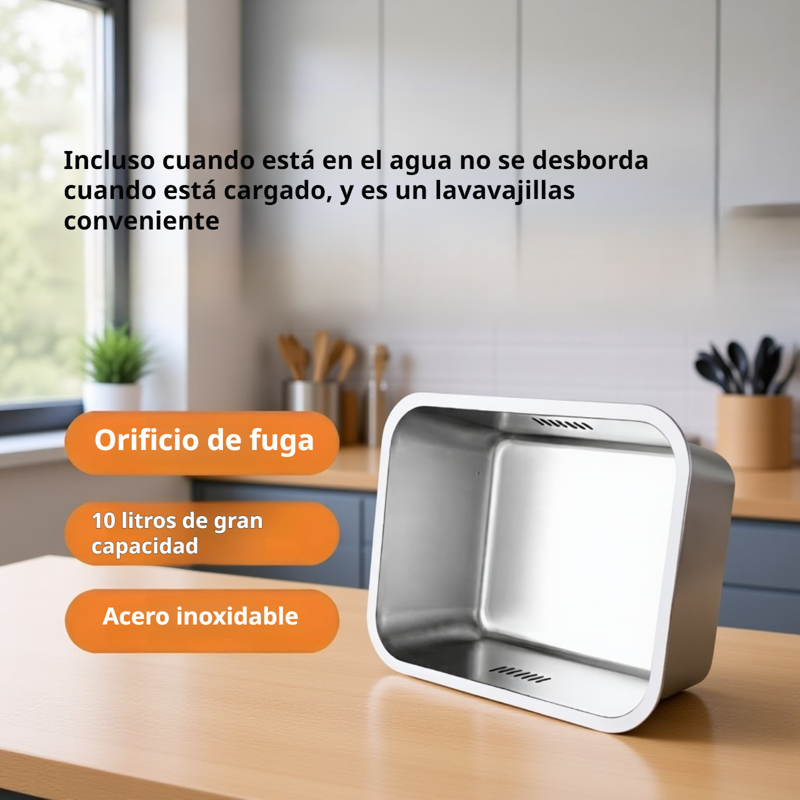 Cesta de drenaje de acero inoxidable para platos y verduras