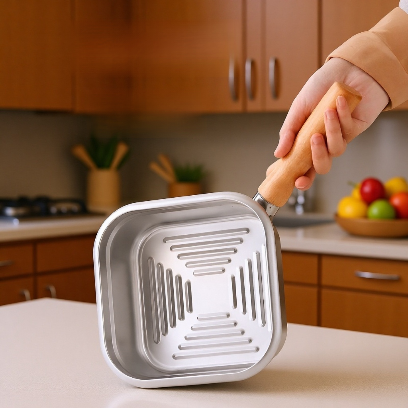 ステンレス四角フライ鍋 家庭用ラーメン鍋 ミルクパン