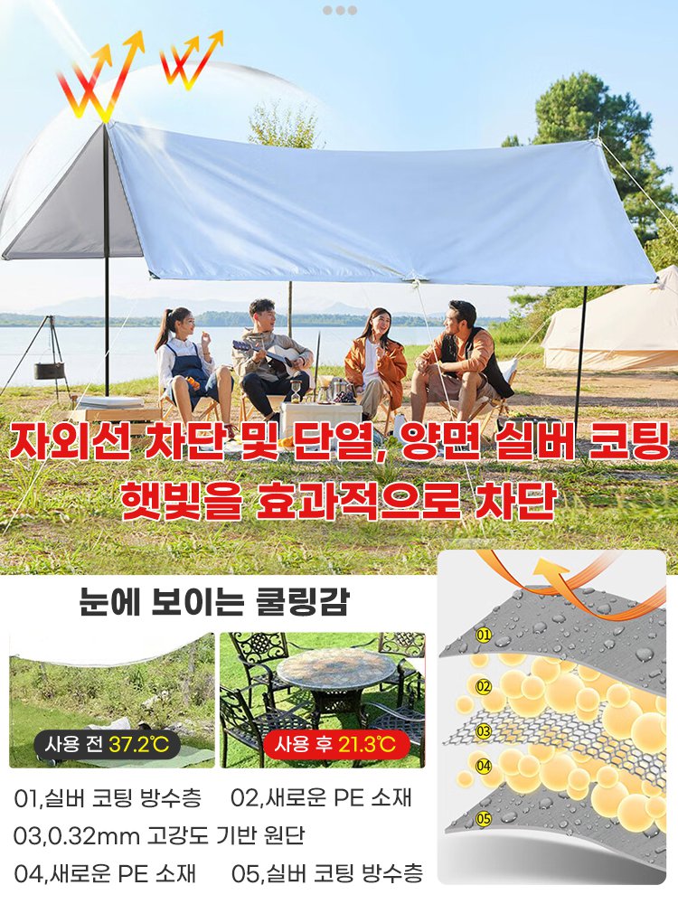 두꺼운 차양막 방수포