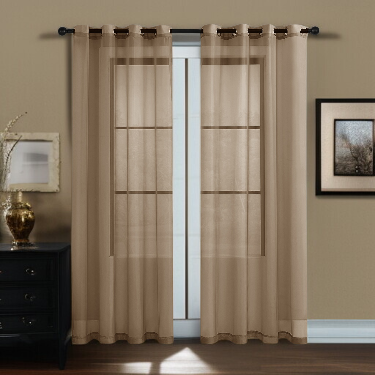 Halbverdunkelnde Fensterdekoration für Balkon, Einfarbiges Vorhang