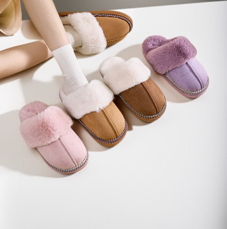 女性用秋冬用スリッパの快適な履き心地