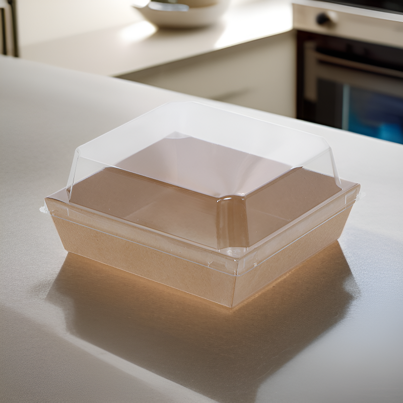 علبة ورقية شفافة باللون الأبيض