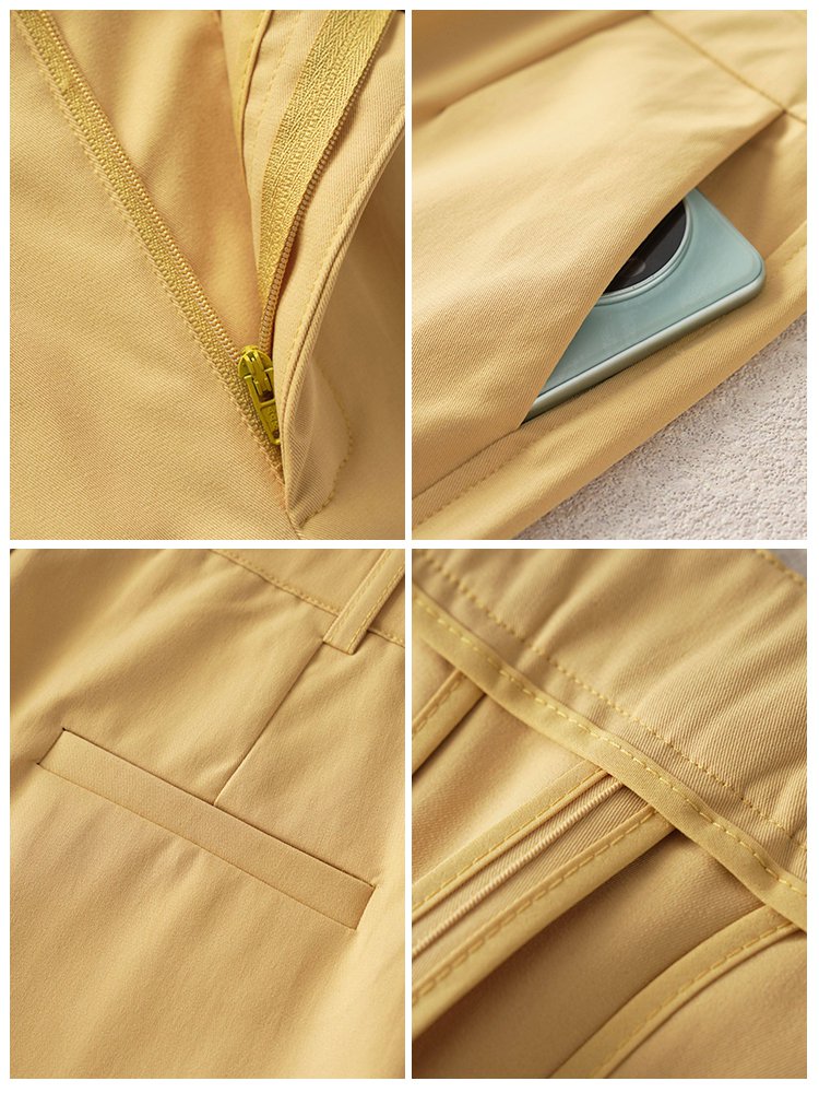 Monolly スーツ風セミキャロットパンツ (