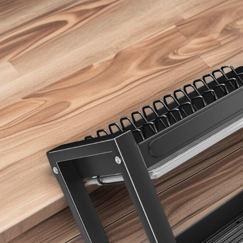 水切りトレー付き食器ラックの機能性