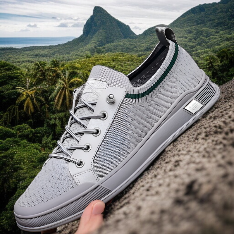 新しいメンズカジュアルシューズ、通気性メッシュスポーツシューズ、薄型スリッポン、万能学生シューズ、メンズシューズ