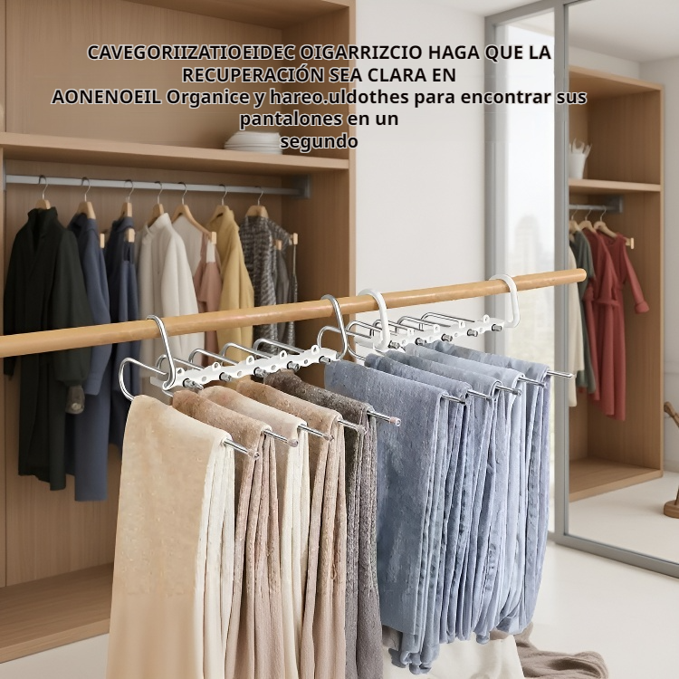 Perchero extensible multifuncional de acero inoxidable