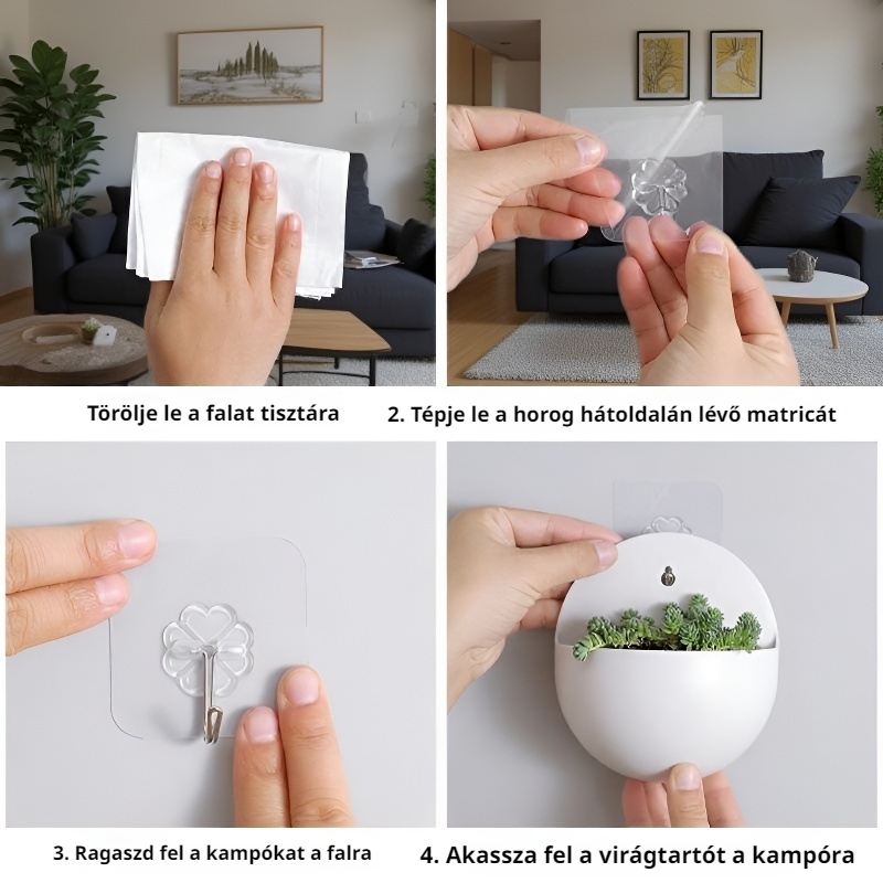  Fali függesztett hidrokultúrás virágcserép