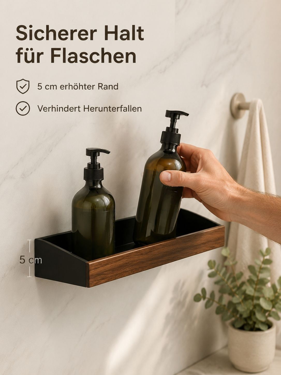 Kompakte Badablage für kleine Badezimmer