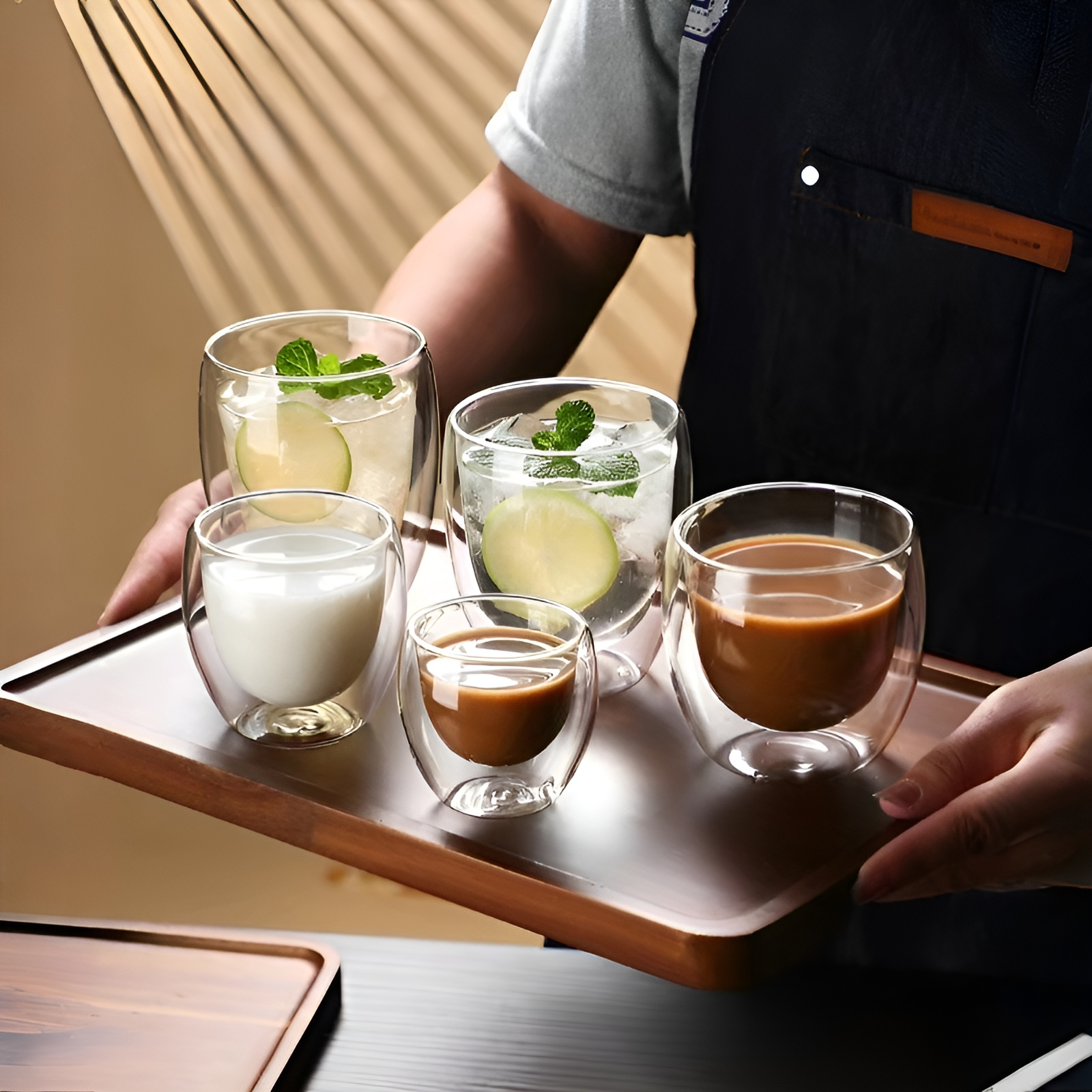  Insulated Double Wall Glass Mug