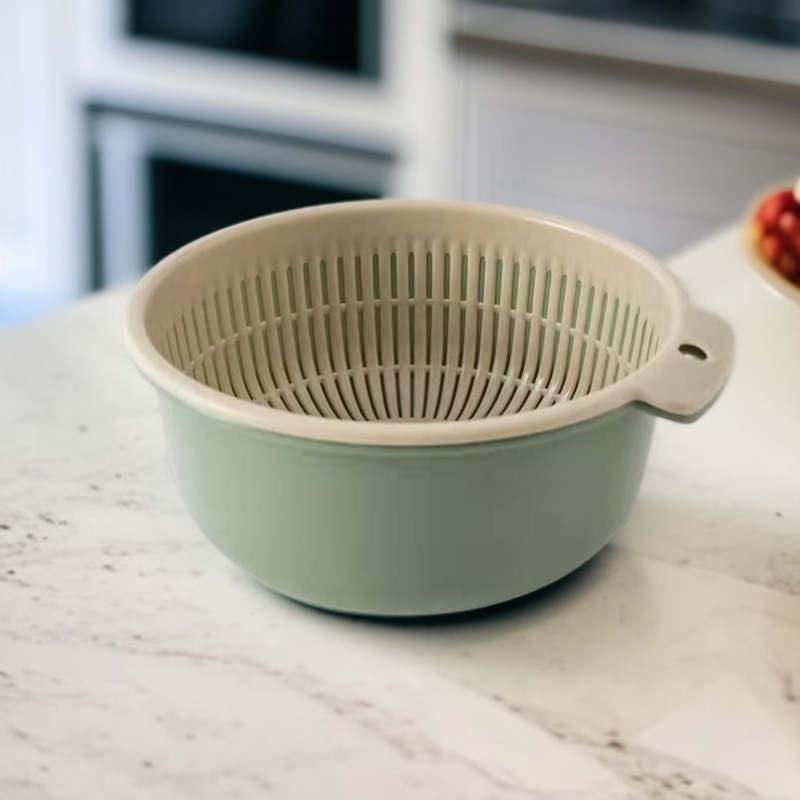 다용도 주방 이중 배수 수납 바구니 과일채소 세척기