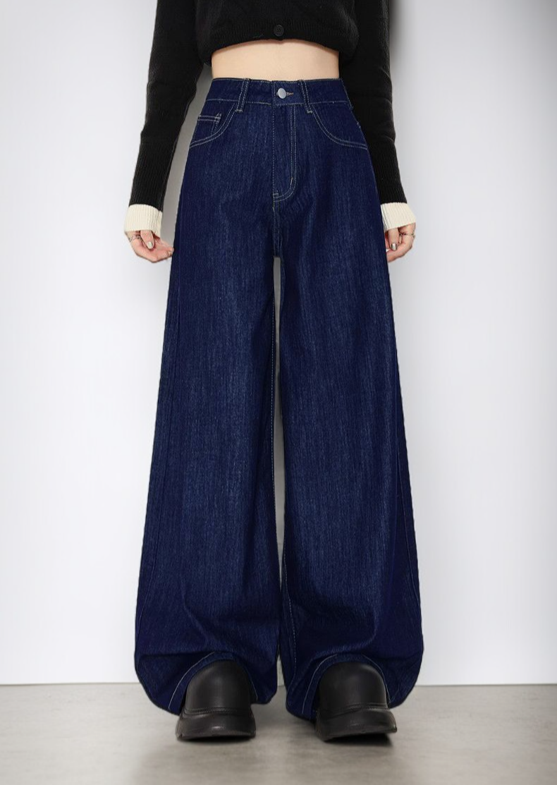 ダークブルーデニムの生地アップ画像