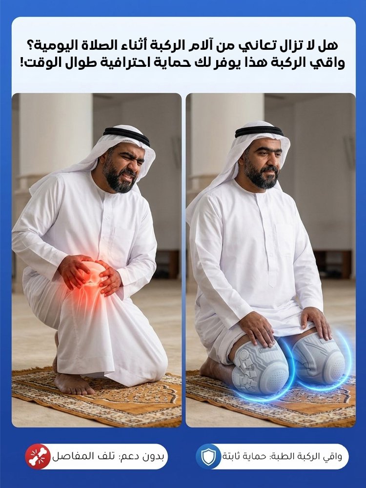 واقي ركبة مبتكر بحلقة دوار لضبط قوة الضغط والدعم 