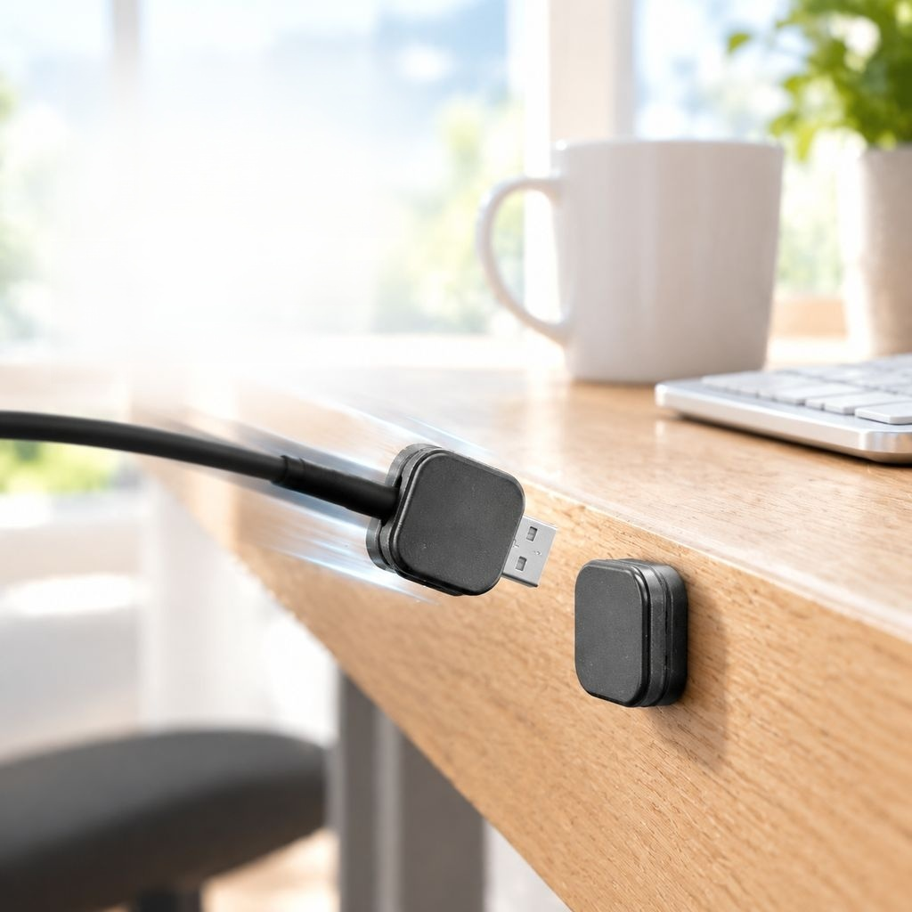 Organizador de Cables Magnético Clips para Cable de Carga USB Escritorio y Auto