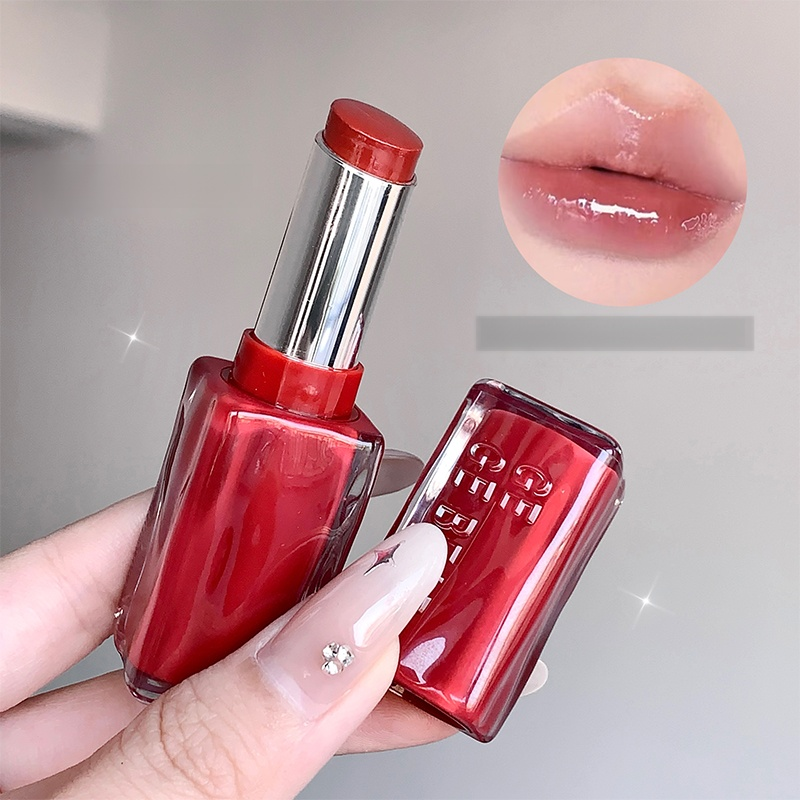 Lápiz labial lindo transparente de alto brillo