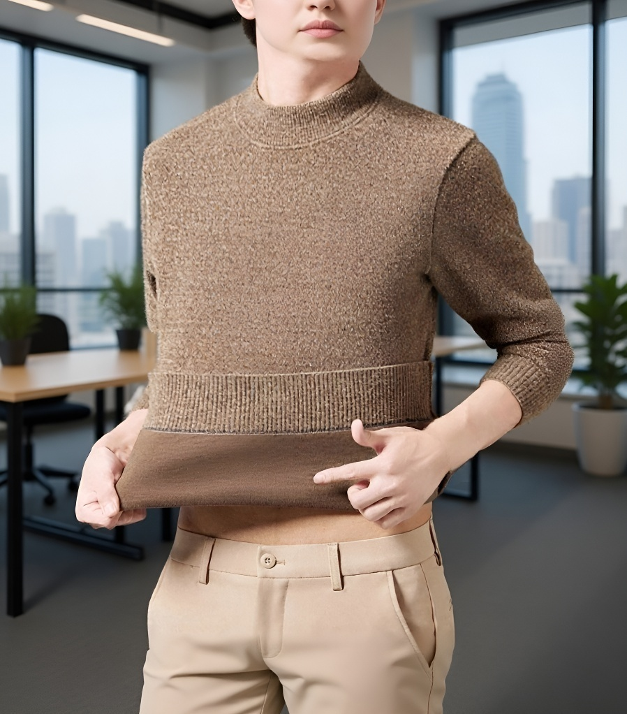 남성 라운드넥 기모 스웨터 컬러 옵션