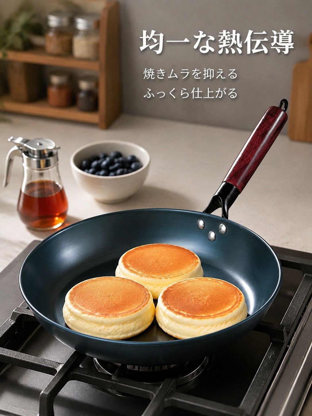【10年間壊れない】フラット鉄製ノンスティックフライパン