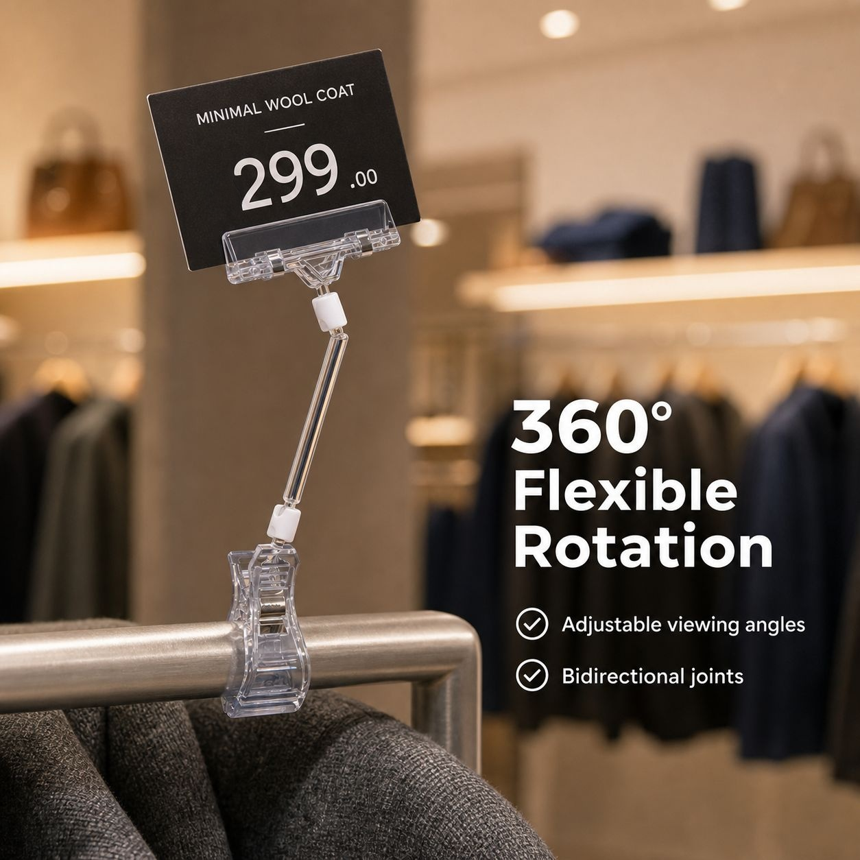 Transparent Price Tag Clip for Clothing Stores