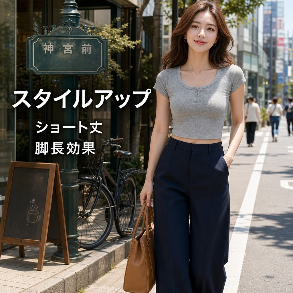 ショートスリムフィット肩見せ半袖Tシャツブラウス