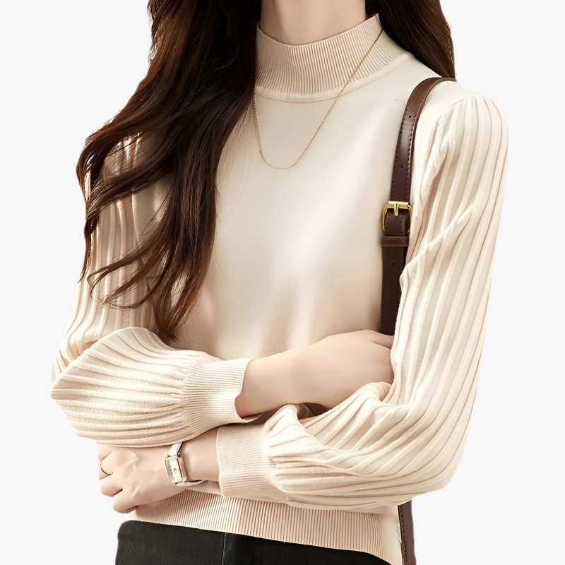 ヨーロッパ風無地セーター レディース 2024年新作 秋冬 高級感 ハイネック ニット インナー