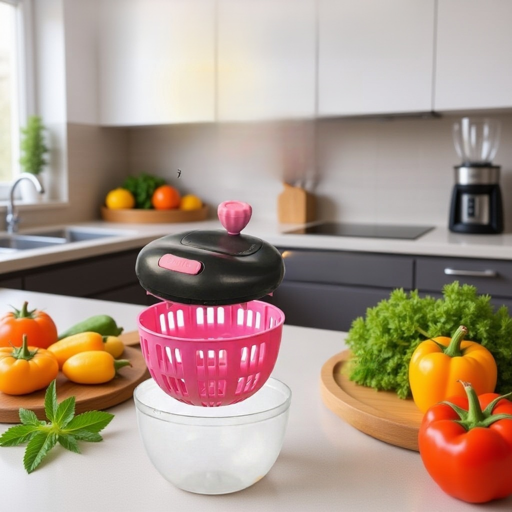 Ręczna wirówka do mycia warzyw, owoców i sałatek