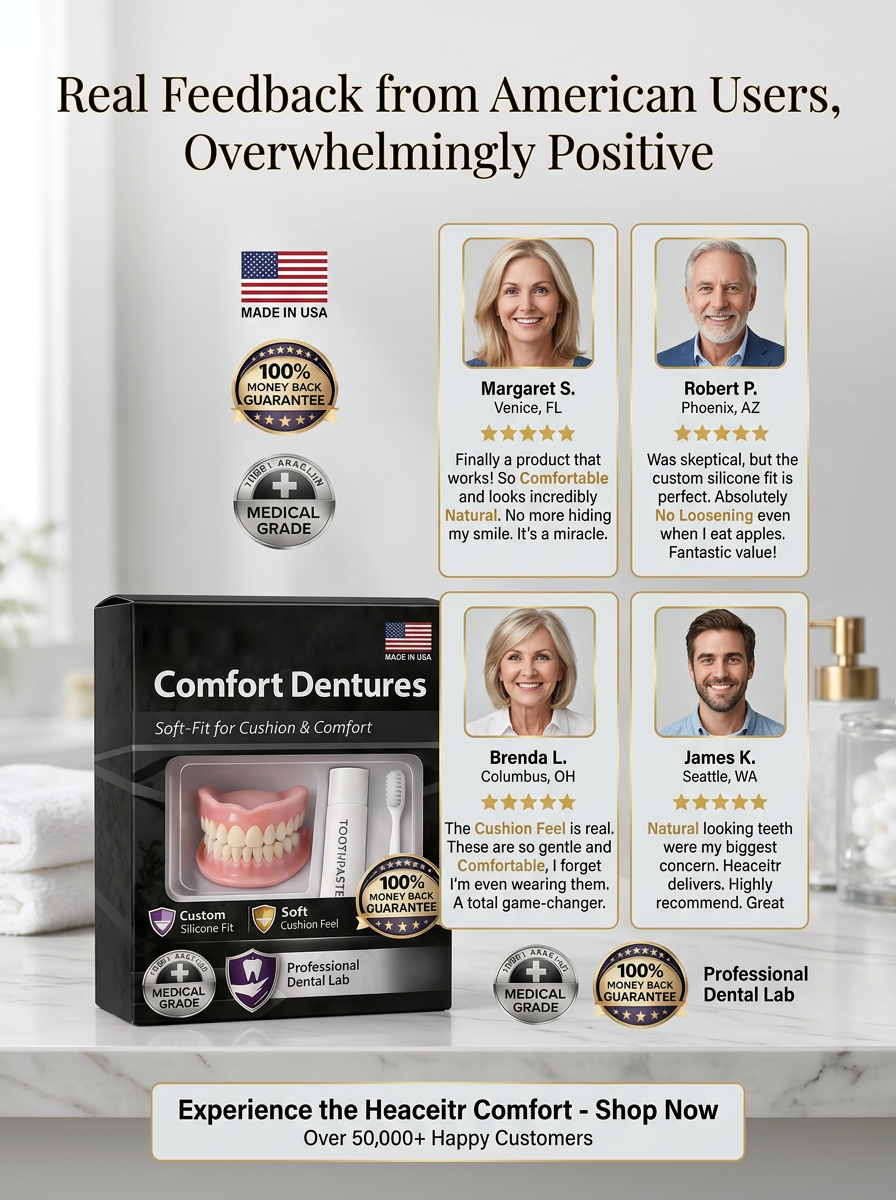 100% Realistic and Comfortable Dentures | Painless, No Glue Required丨Unisex