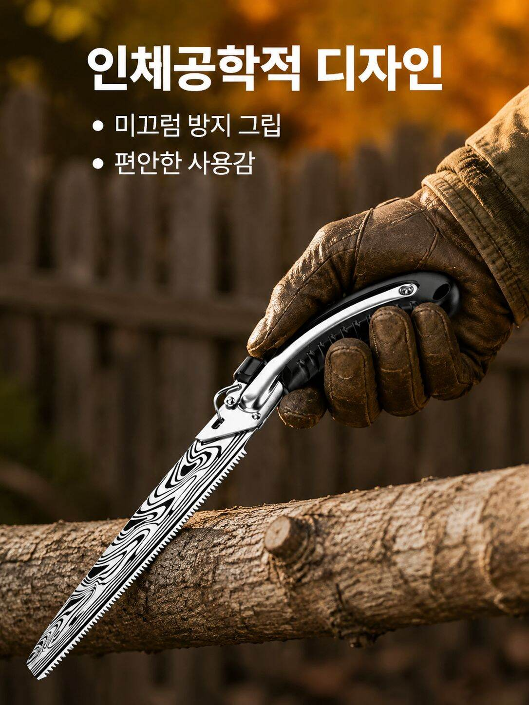 가정용 다마스커스 특급 과수 톱으로 벌목하는 톱