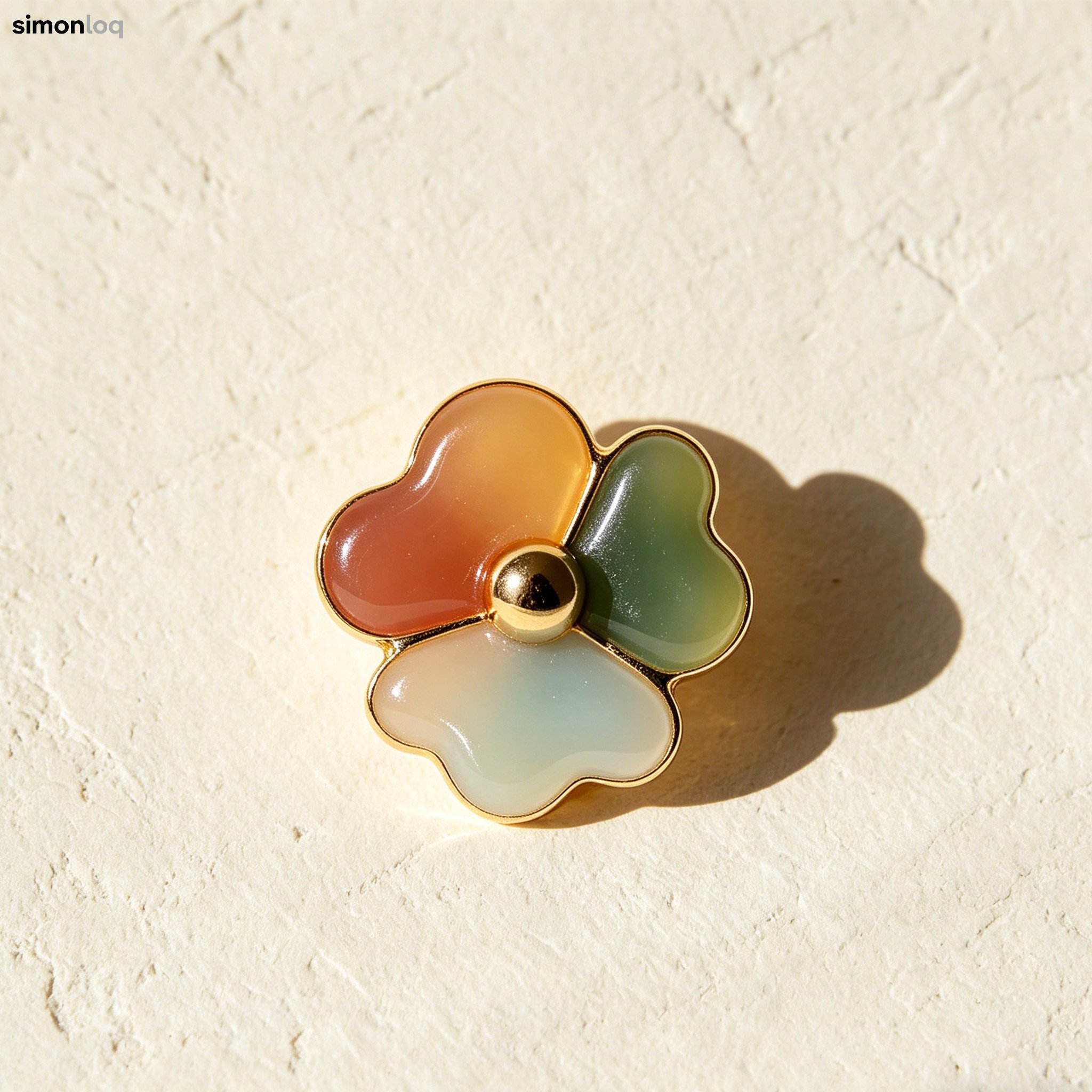 エレガントな花形ブローチのデザイン