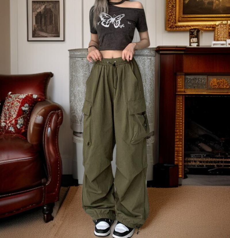 여름 와이드 팬츠 드롭 일자 조거 팬츠 캐주얼 팬츠 여 와이드 팬츠