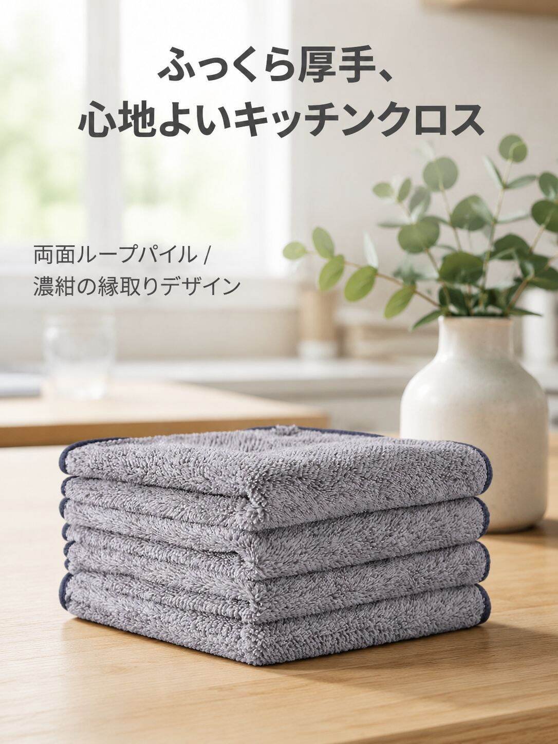 日本の竹炭入り油汚れ防止ふきん