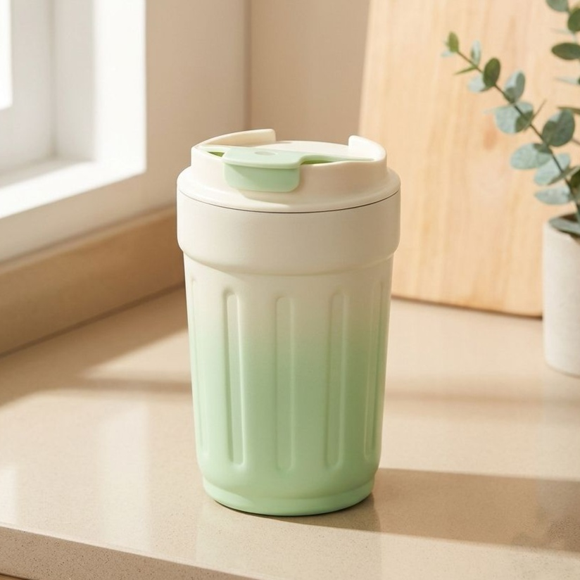 ステンレススチール製セラミック製インナーライナー、グラデーションカラーの断熱カップ