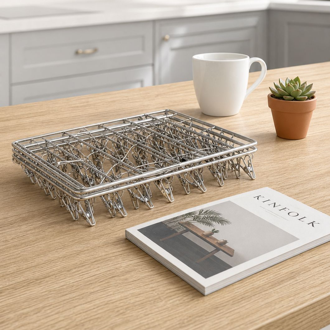 Stainless Steel Square Clothes Drying Rack Clips