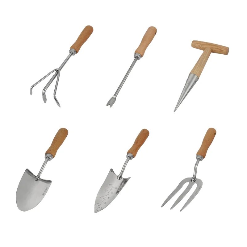 Garden handmade wooden handle tools for gardening