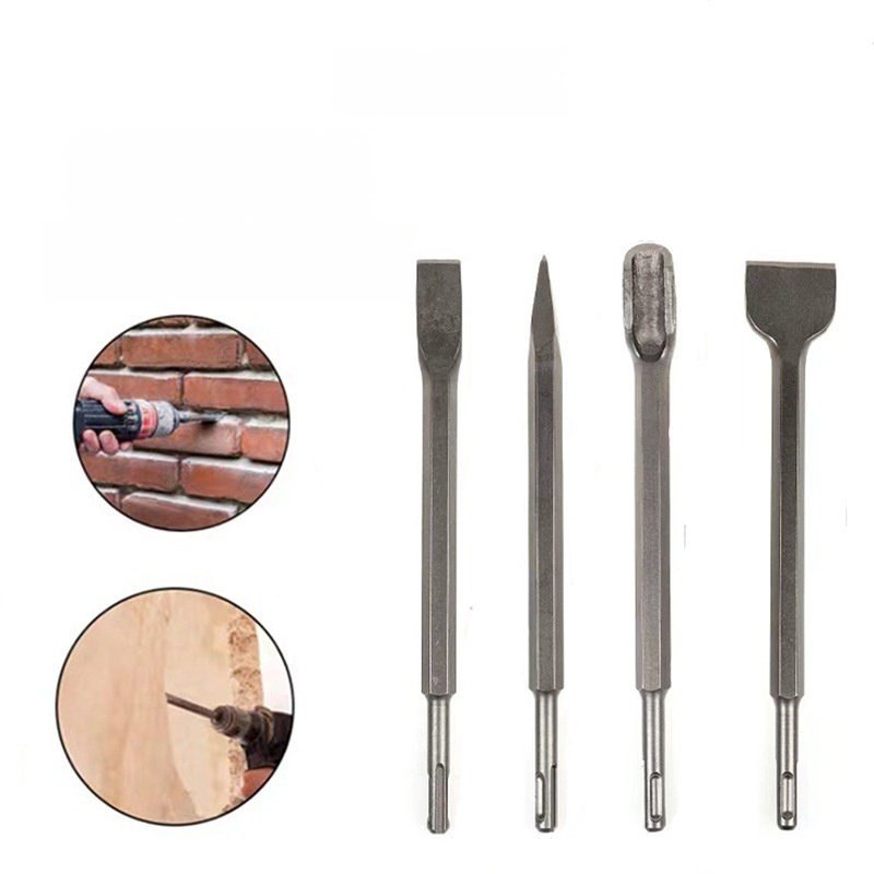 U型工具付き二溝ハンマードリルチゼルセット