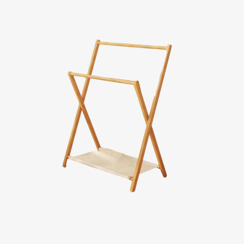 竹制折叠室内衣帽架 晾衣架  シンプル オシャレ 简易衣架 天然材质 无异味 方便收纳 一人暮らし 新生活応援