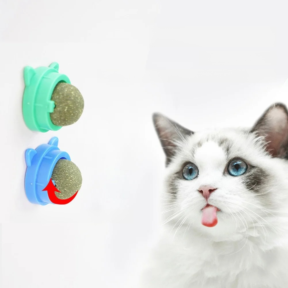 Mintfarbener, drehbarer Katzenball