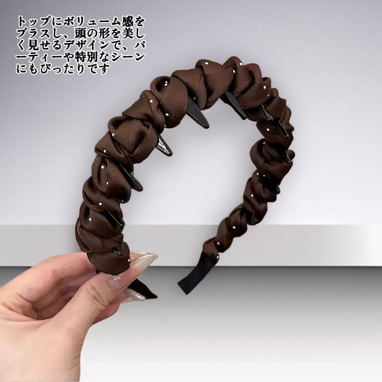 サテンヘアバンド ヘアバンド ふわふわ ハイ 頭蓋骨 トップ パーティー サテン