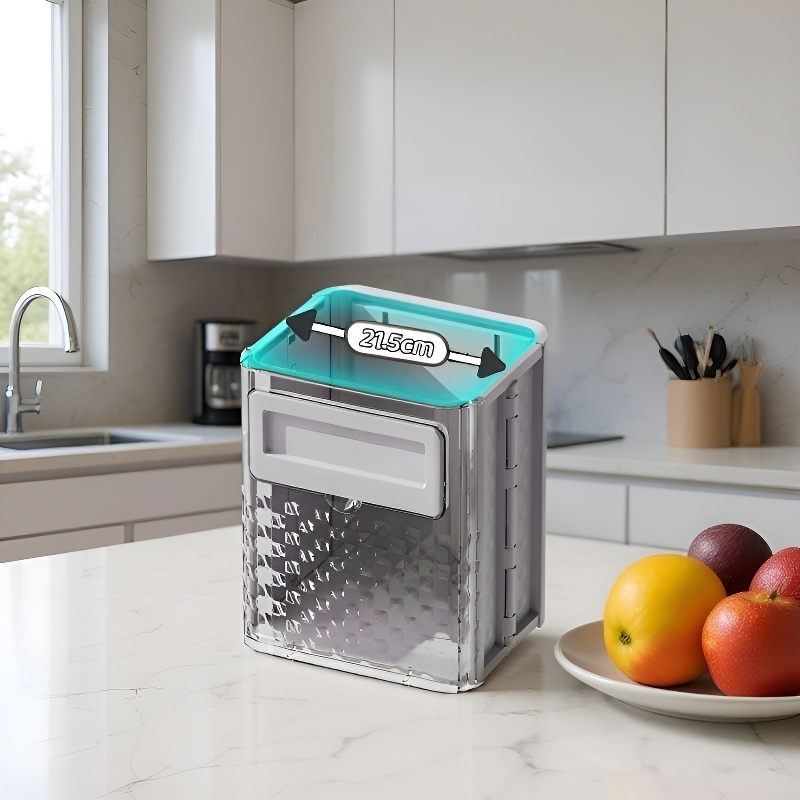 Large-capacity foldable magnetic wall-mounted trash can for kitchen