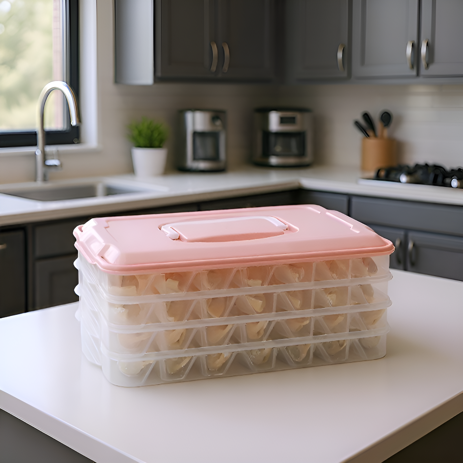 다기능 다층 밀폐형 만두 상자